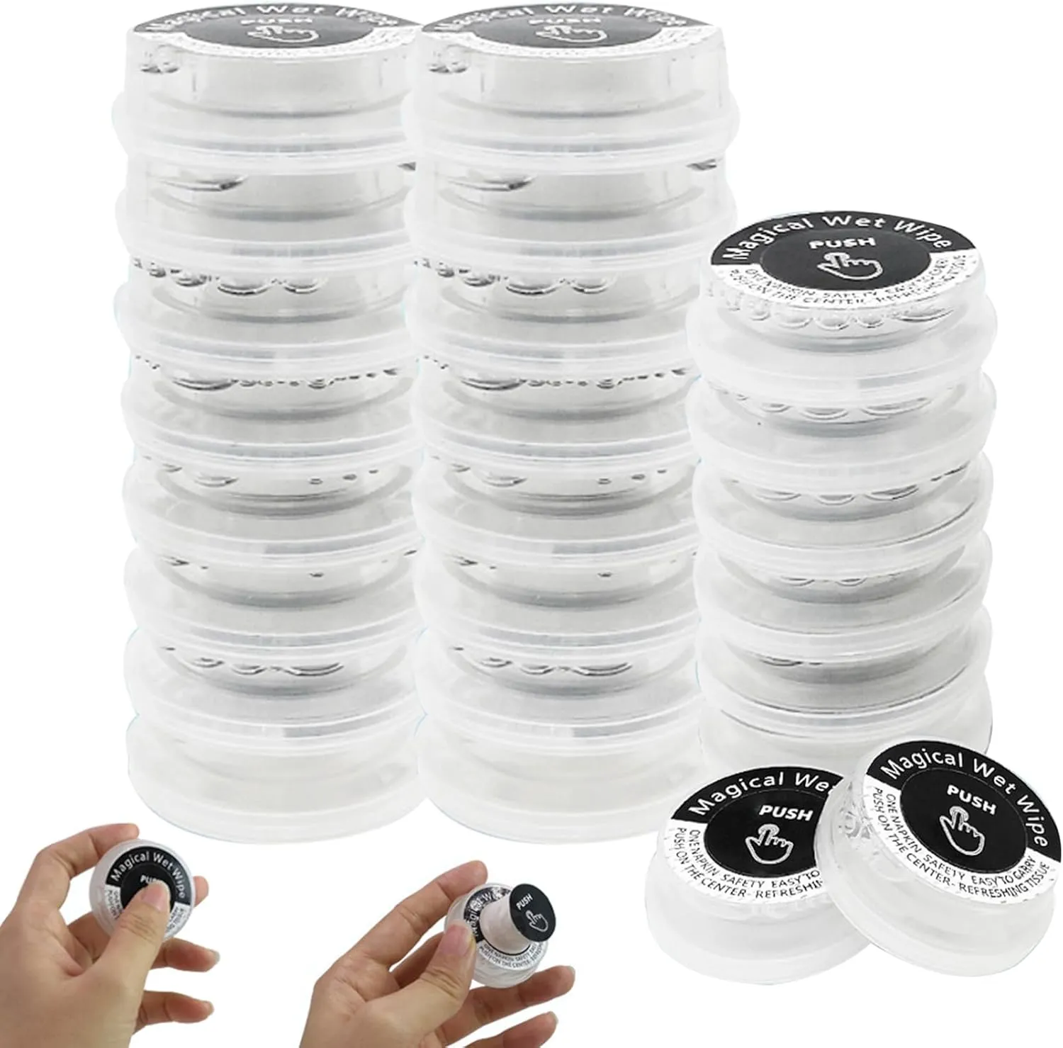 Hand Wipes Travel Size Portable Hand Hand Wipes 50Pcs Non-stimulating Personal Cleansing Wipes with Built-in Liquid Magical Wet Wipes for Baby Adults, Personal Cleansing Wipes, Hand Wipes Pocket
