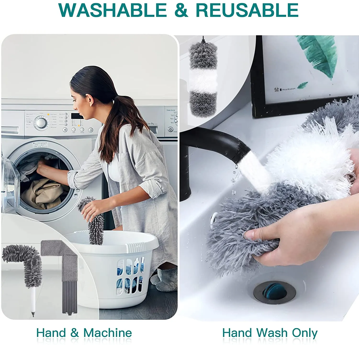happylost17 3 in 1 Microfiber Dusters Detachable with Extension Pole 30-100" Duster Cleaning Kit