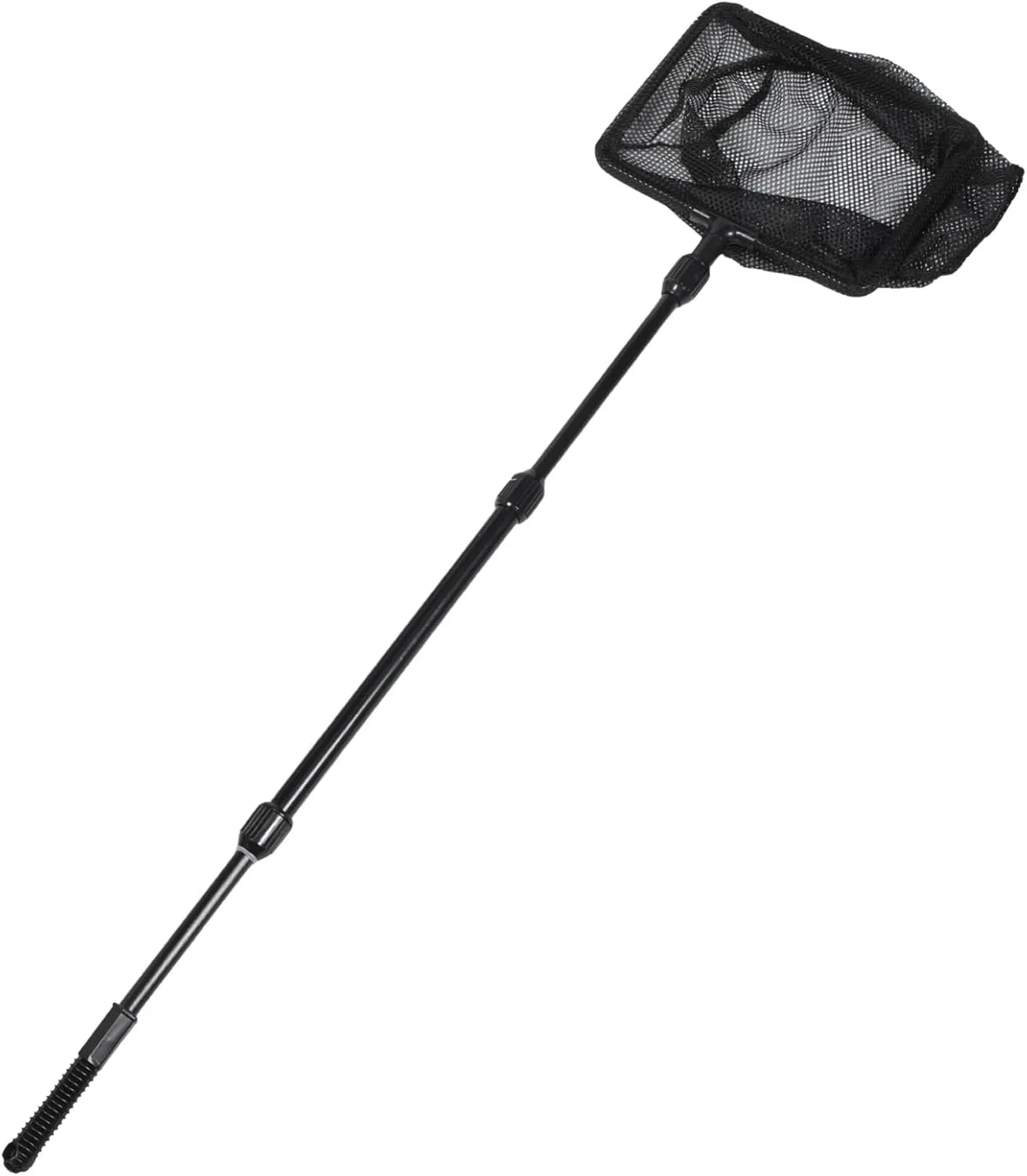 Happyyami Telescopic Fishing Net Plastic Pole Easy to Extend Retract Fish Tank Net Skid-Resistant Abs Handle for Freshwater and Size m