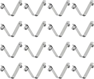 HARFINGTON 16pcs Double Button Kayak Paddle Snap Spring Clip 8x10x50mm 65Mn Spring Steel V-Shaped Solid Lift Telescopic Locking Tube Pole Clips for Tent Umbrella Camping