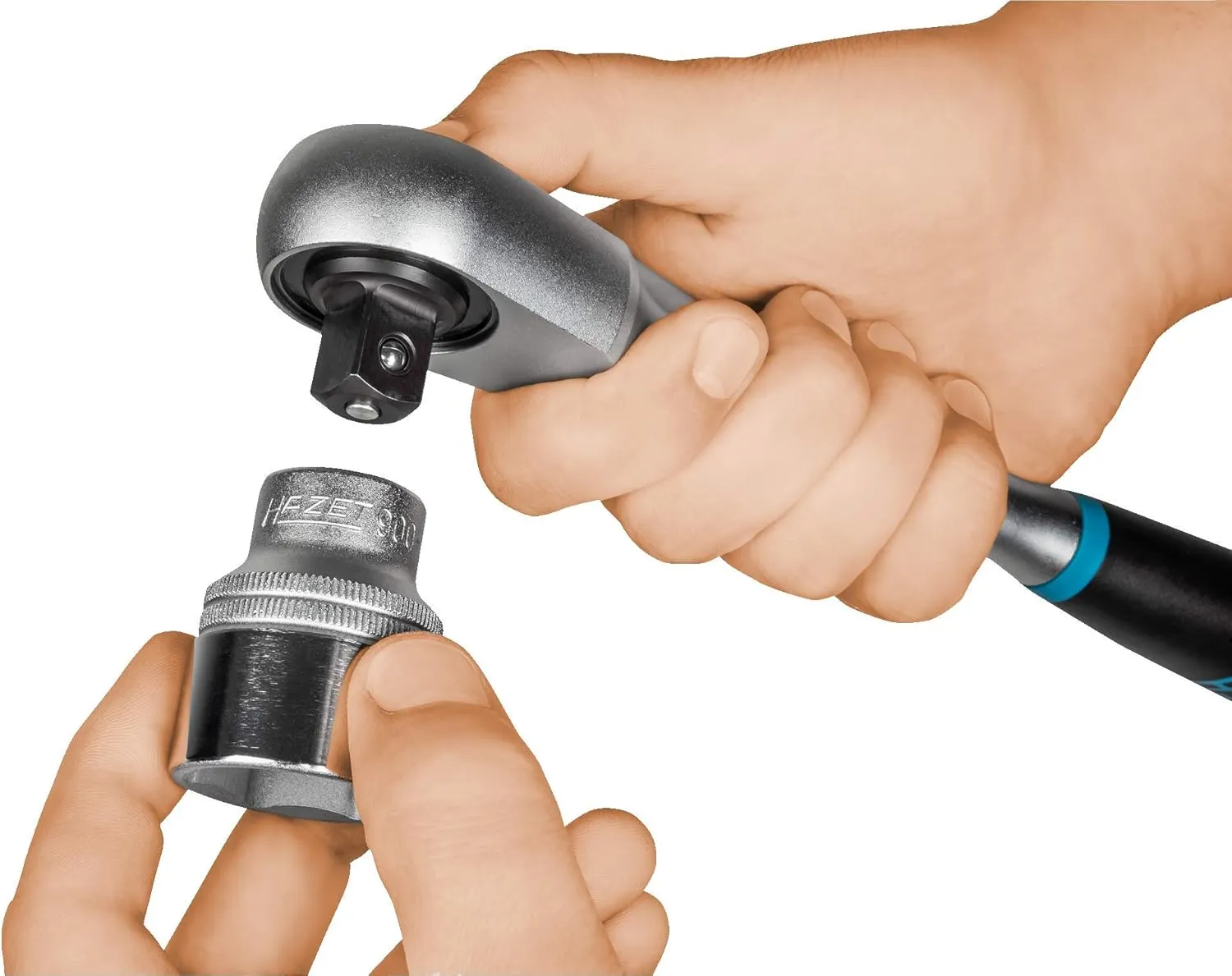 HAZET 863HPS HiPer fine-tooth reversible ratchet 1/4″, 4.57 inches length, safety lock, small actuation angle 4 degrees, for tight installation spaces, 74 ft.lbs./100Nm torque