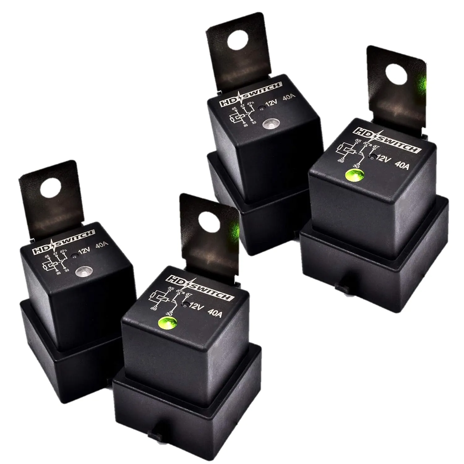 HD Switch -4 Pack- Waterproof Relay w/LED Indicator Replaces Tyco VF4-55F11-S01 - VF455F11S01-12V 40A