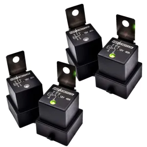 HD Switch -4 Pack- Waterproof Relay w/LED Indicator Replaces Tyco VF4-55F11-S01 - VF455F11S01-12V 40A
