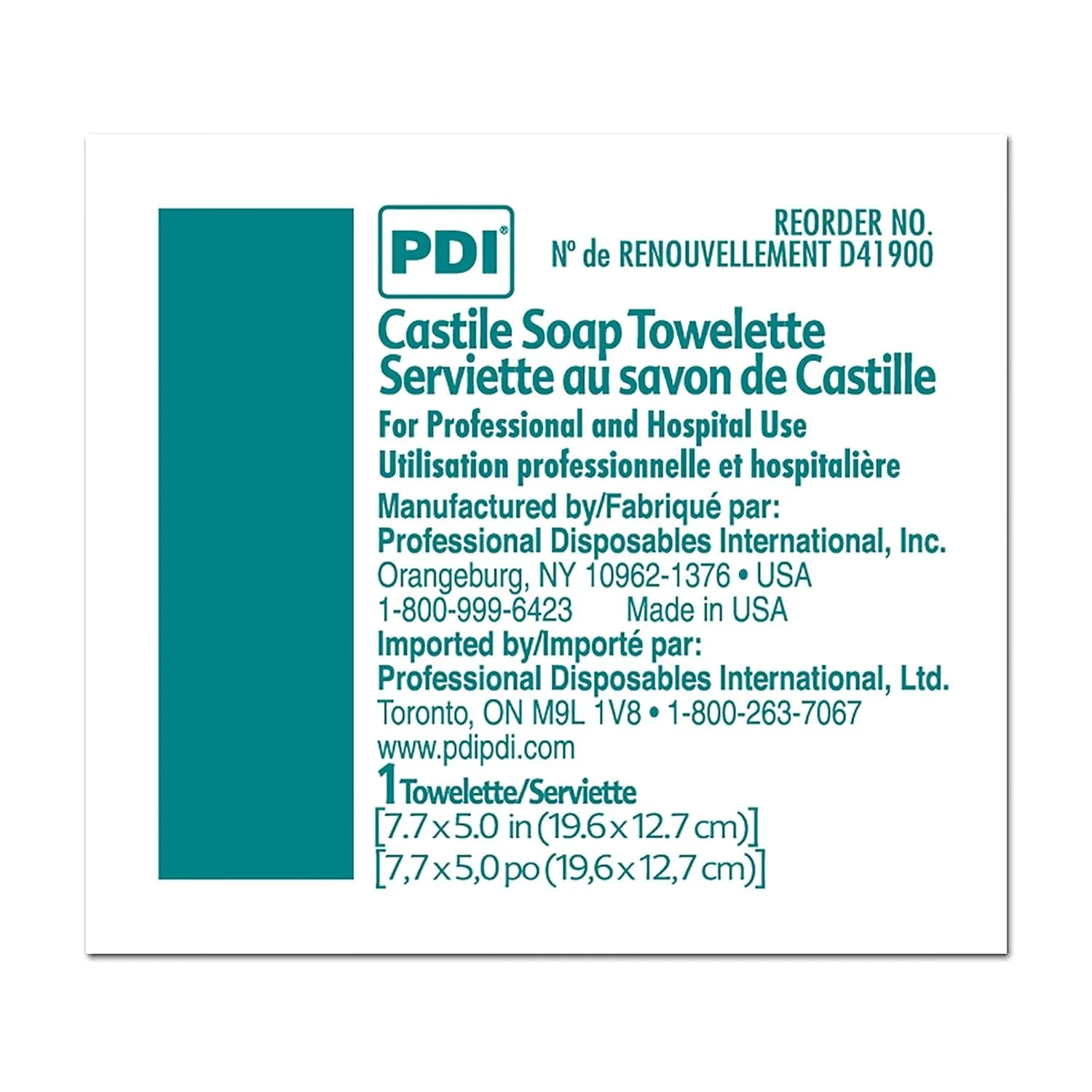 Healthcare D41900 Castile Soap Wipe with Coconut Oil, Premoistened Facial Cleansing Towelette for Travel, 5 in x 7.7 in Size, Pack of 1000