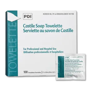 Healthcare D41900 Castile Soap Wipe with Coconut Oil, Premoistened Facial Cleansing Towelette for Travel, 5 in x 7.7 in Size, Pack of 1000
