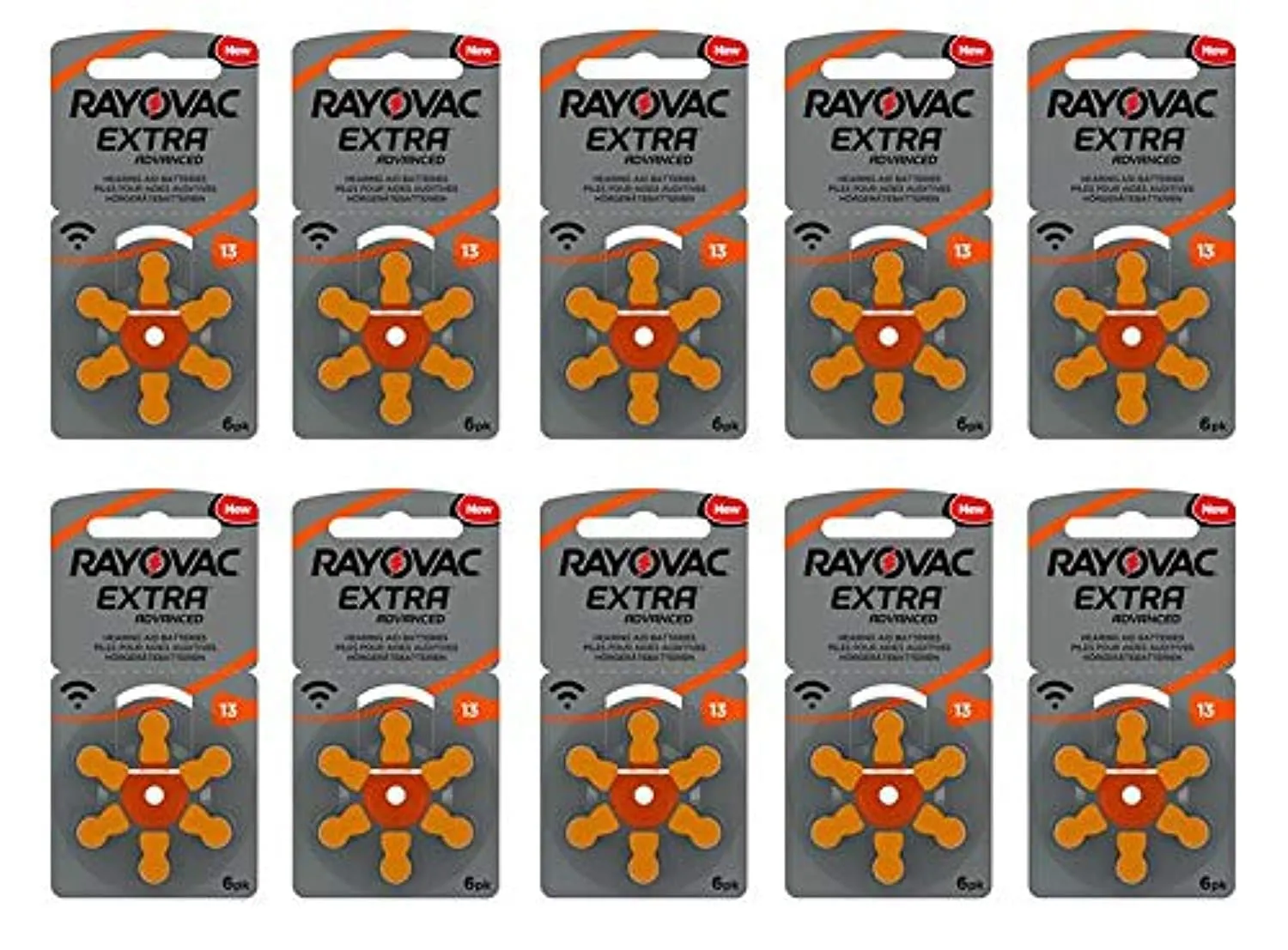 HEARING AID BATTERIES SIZE 13 NEW pack 60 pcs (Original Version)
