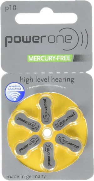 Hearing Aid Battery Powerone size 10 made in Germany Genuine Pack