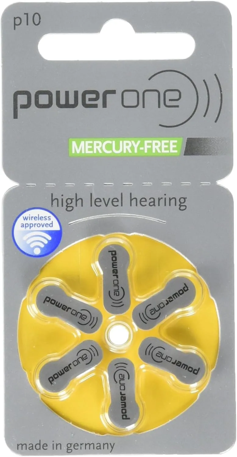 Hearing Aid Battery Powerone size 10 made in Germany Genuine Pack