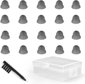 Hearing Aids Domes for Resound Sure Fit RIC RITE and Open Fit BTE Hearing Amplifier Smoky Power Domes with Cleaning Tools and Carry Case Large Size 12mm 20Pcs