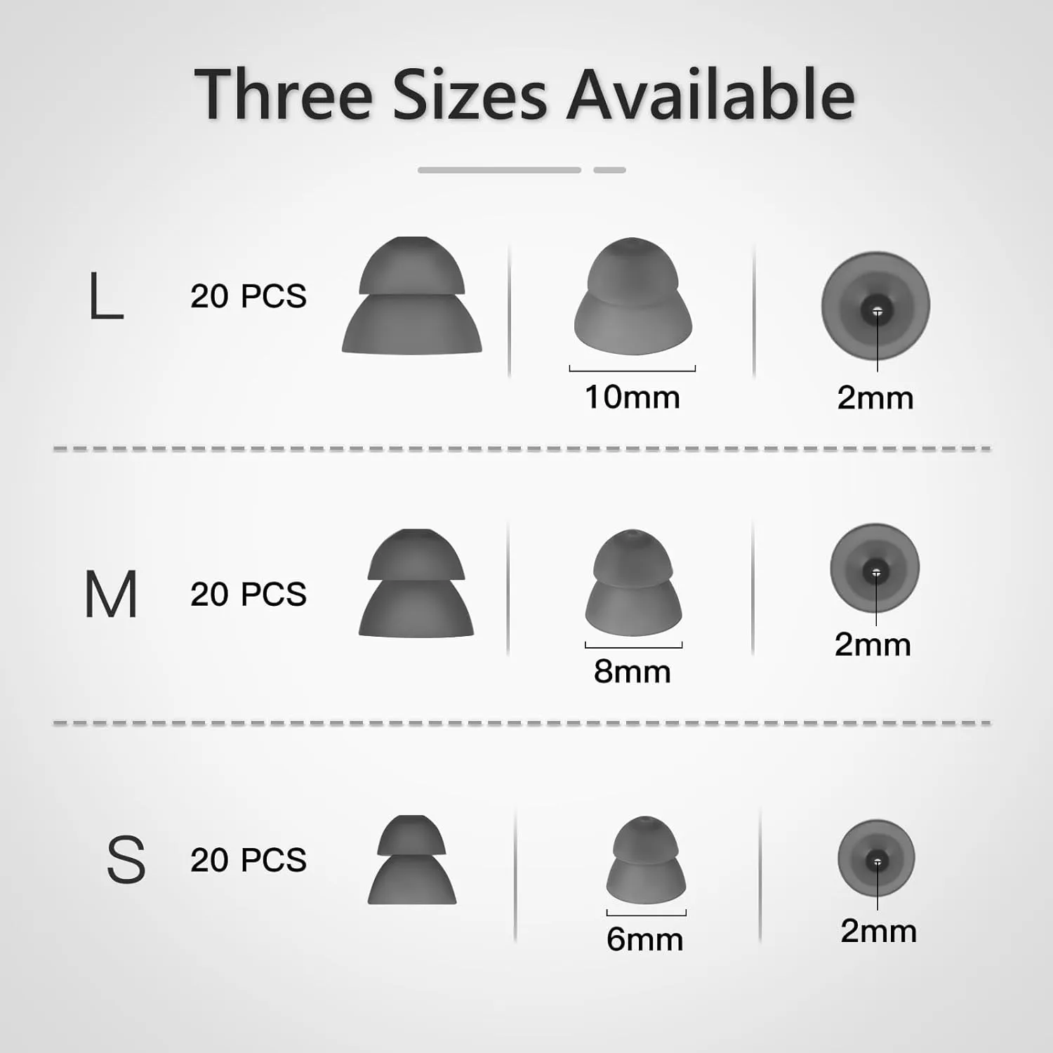 Hearing Aids Domes for Resound Sure Fit RIC RITE and Open Fit BTE Hearing Amplifier Smoky Power Domes with Cleaning Tools and Carry Case Large Size 12mm 20Pcs