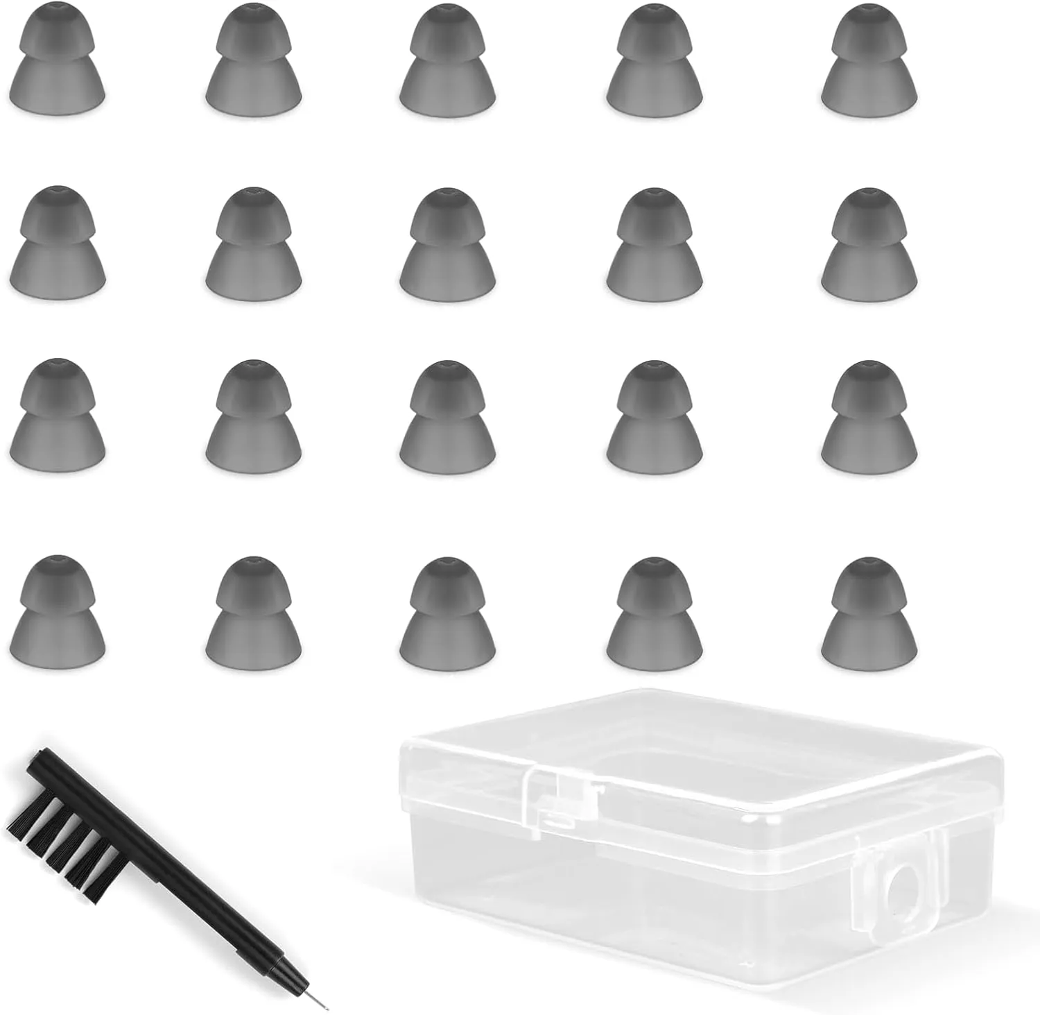 Hearing Aids Domes for Resound Sure Fit RIC RITE and Open Fit BTE Hearing Amplifier Smoky Power Domes with Cleaning Tools and Carry Case Small Size 8mm 20Pcs
