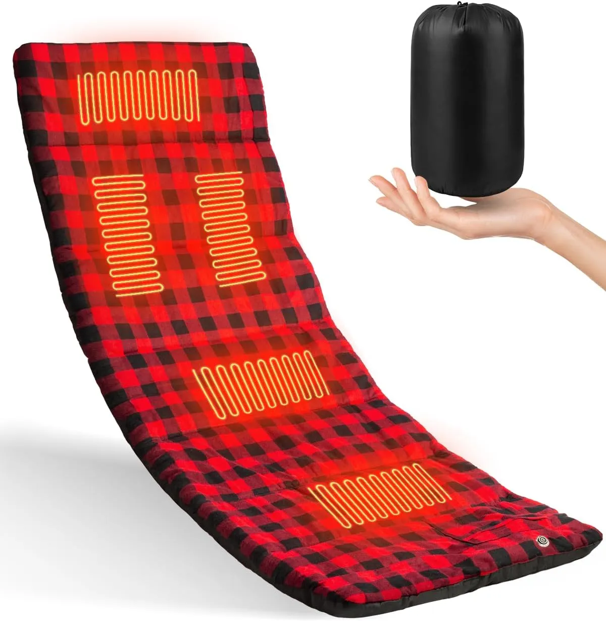 Heated Sleeping Bag Liner, 5 Heating Zones, Electirc Sleeping Bag Heater for Cold Weather Camping Backpacking or Hiking, Multi USB Power Supported (Battery NOT Included)
