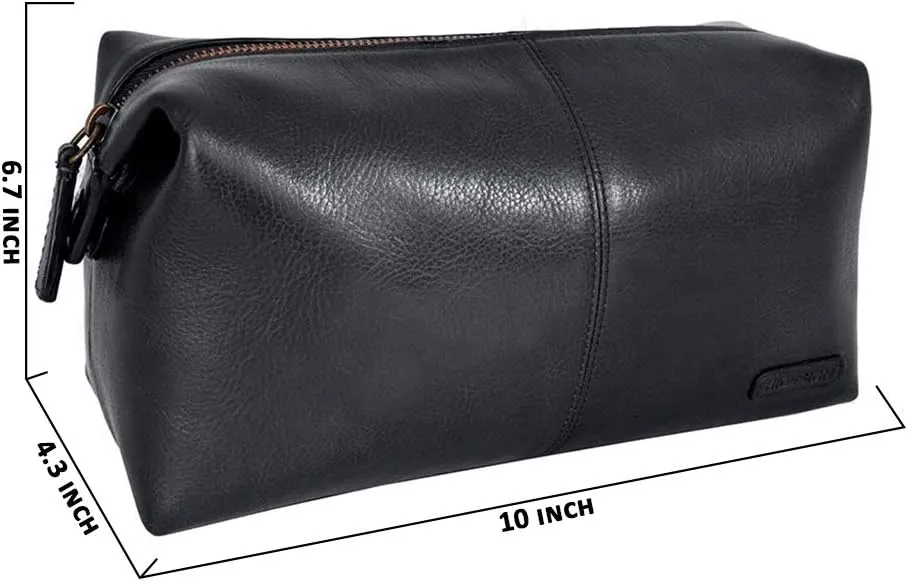 Hidesign Men's Charles Shave Toilet Travel Kit With Waterproof Interior Leather