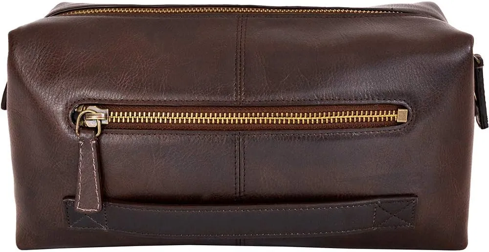Hidesign Men's Charles Shave Toilet Travel Kit With Waterproof Interior Leather