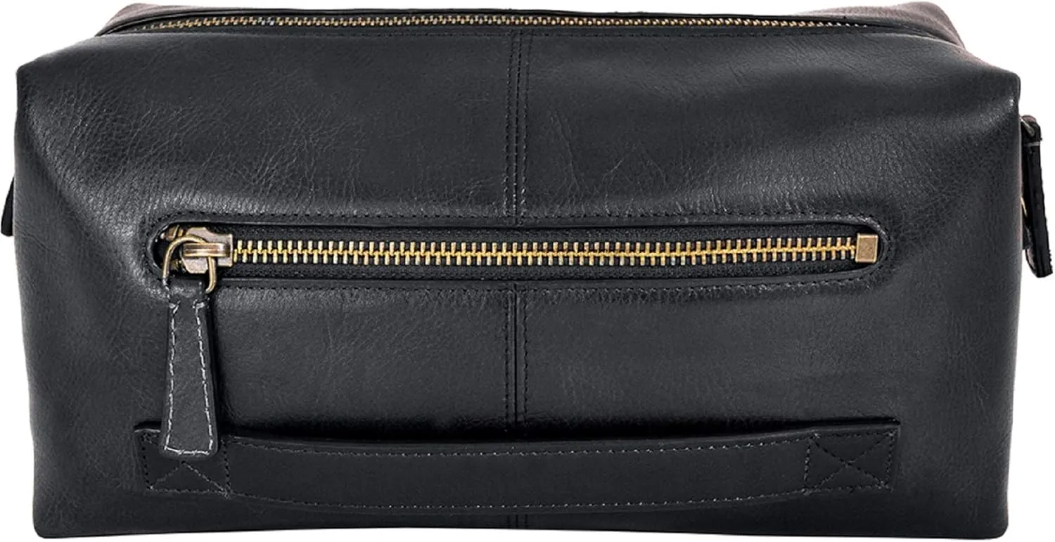 Hidesign Men's Charles Shave Toilet Travel Kit With Waterproof Interior Leather