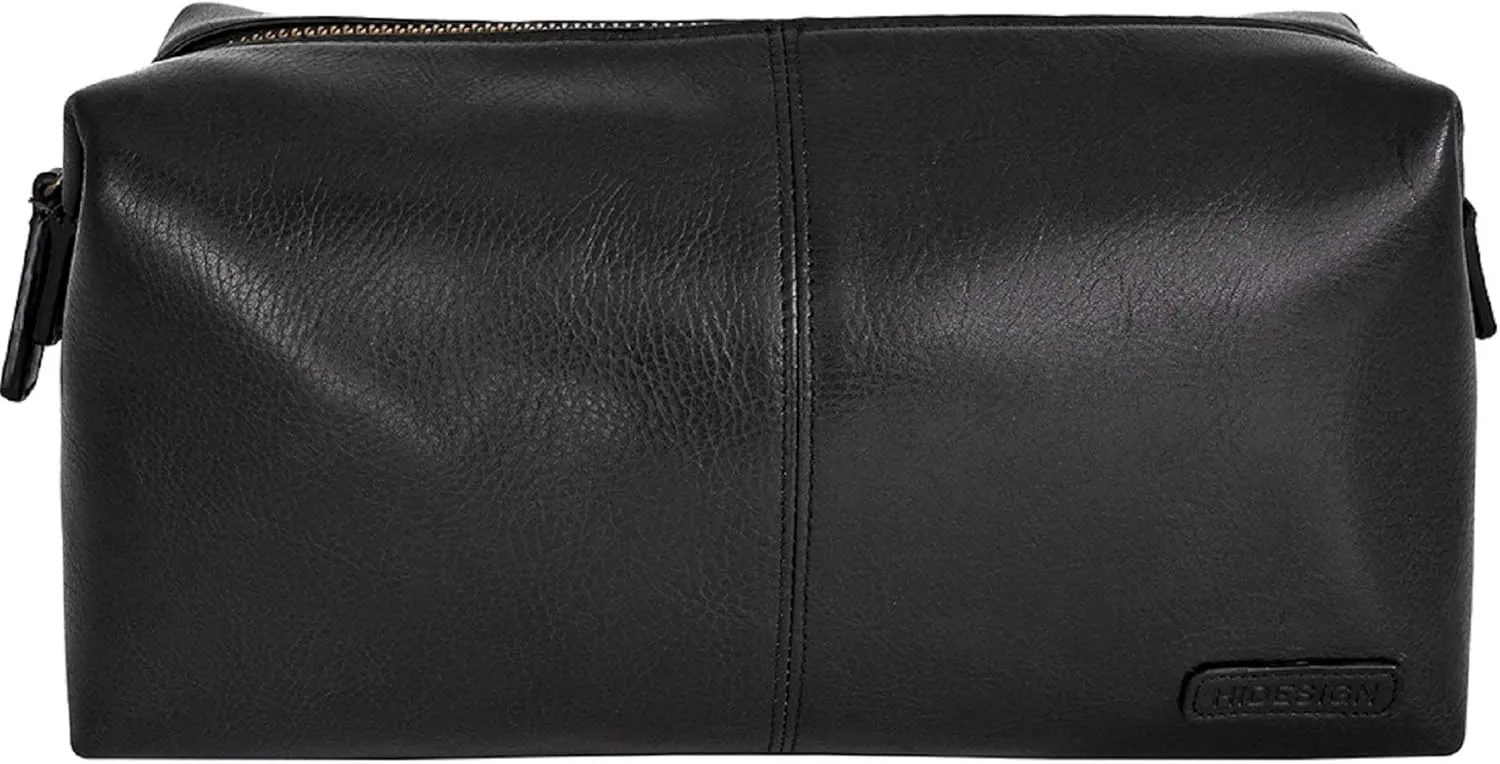 Hidesign Men's Charles Shave Toilet Travel Kit With Waterproof Interior Leather