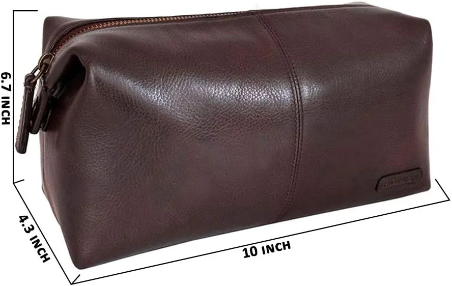 Hidesign Men's Charles Shave Toilet Travel Kit With Waterproof Interior Leather