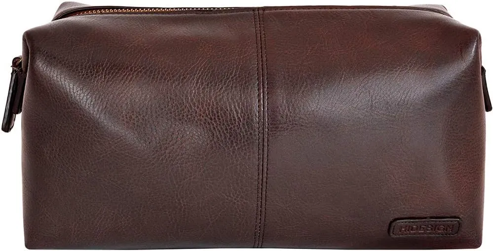 Hidesign Men's Charles Shave Toilet Travel Kit With Waterproof Interior Leather
