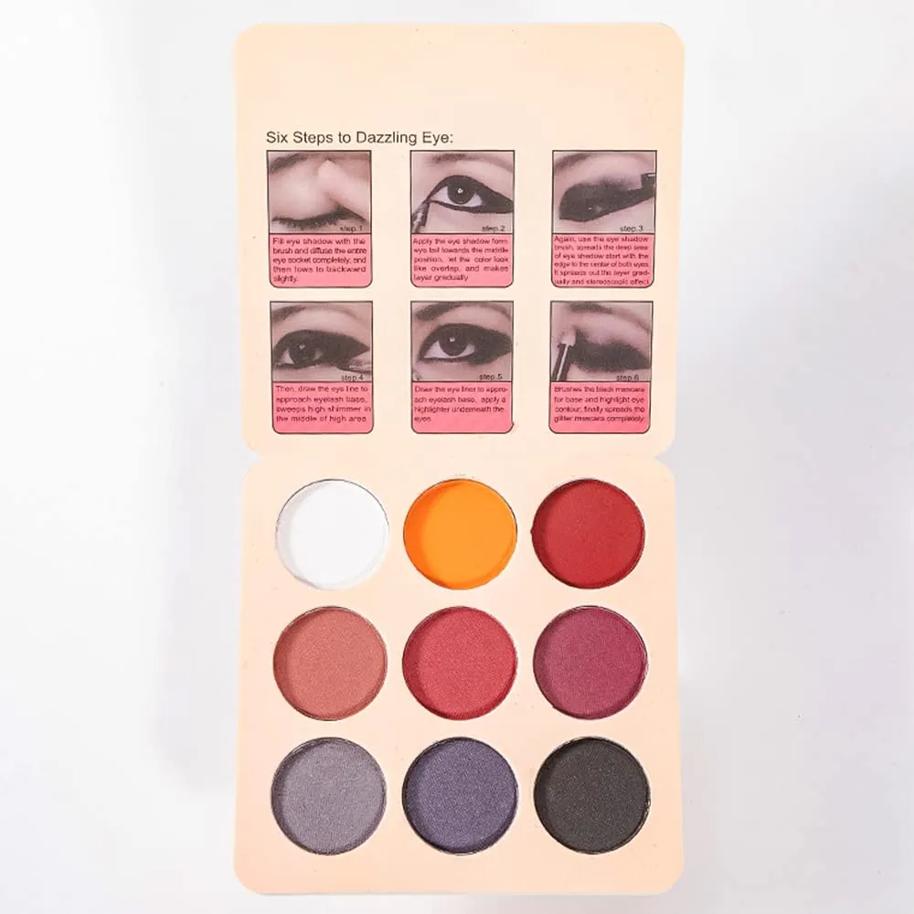 Highly Pigmented Eyeshadow Palette , 9 Colors Matte Shimmer Glitter Eyeshadow Palette Water proof Blendable Long Lasting Natural Colors Make Up Eyeshadow Cosmetics Gift Kit-Great for Travel (#02)