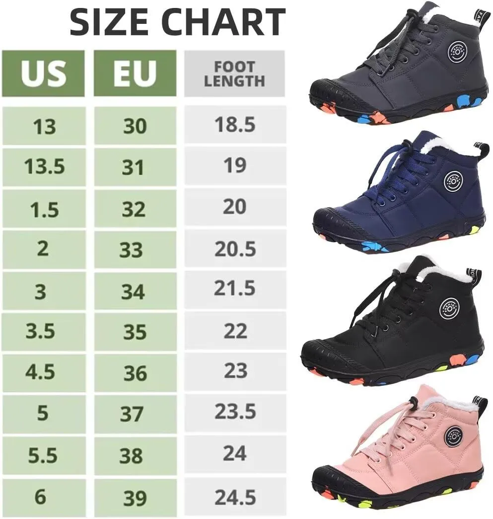Hike Kids - Waterproof Barefoot Winter Shoes for Kids