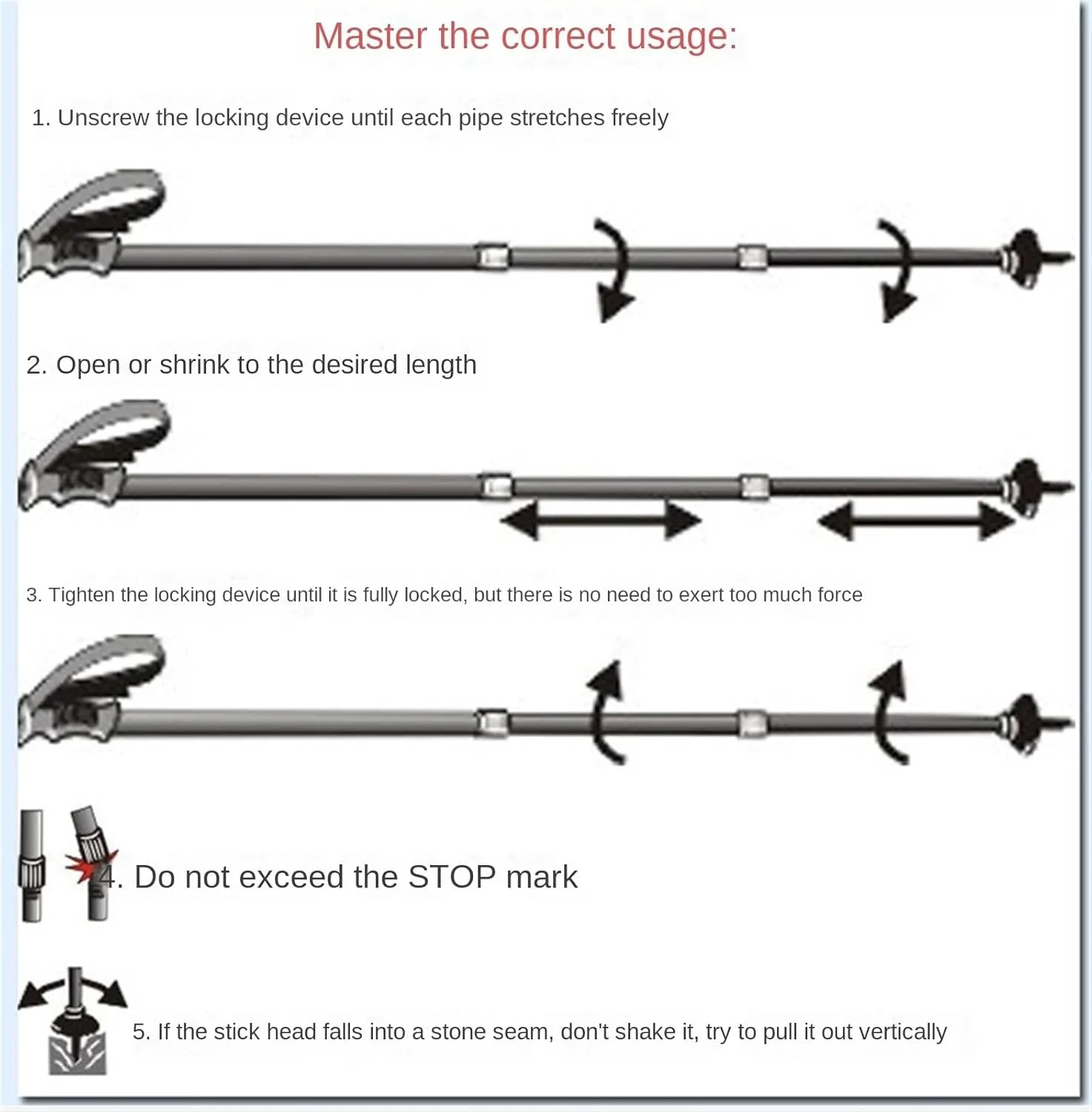 Hiking Trekking Poles Telescopic Hiking Poles Aluminum Alloy Trekking Sticks Ultralight for Camping Climbing Hiking Sticks for Trekking