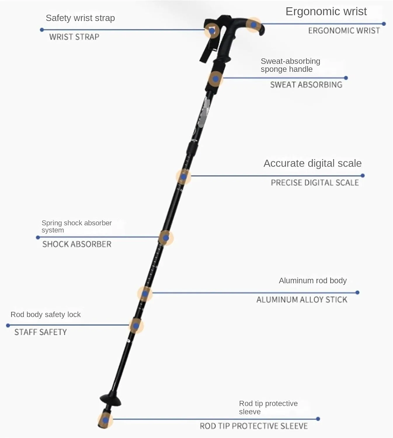 Hiking Trekking Poles Telescopic Hiking Poles Aluminum Alloy Trekking Sticks Ultralight for Camping Climbing Hiking Sticks for Trekking