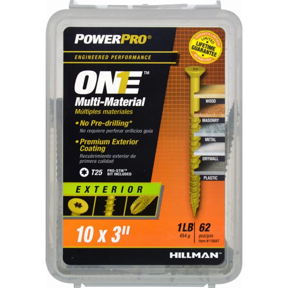 Hillman POWERPRO ONE No. 10 x 3 in. L Star Flat Head Bronze Steel Multi-Material Screw 1 lb.