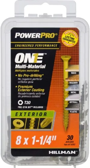 Hillman POWERPRO ONE No. 8 x 1-1/4 in. L Star Flat Head Bronze Steel Multi-Material Screw