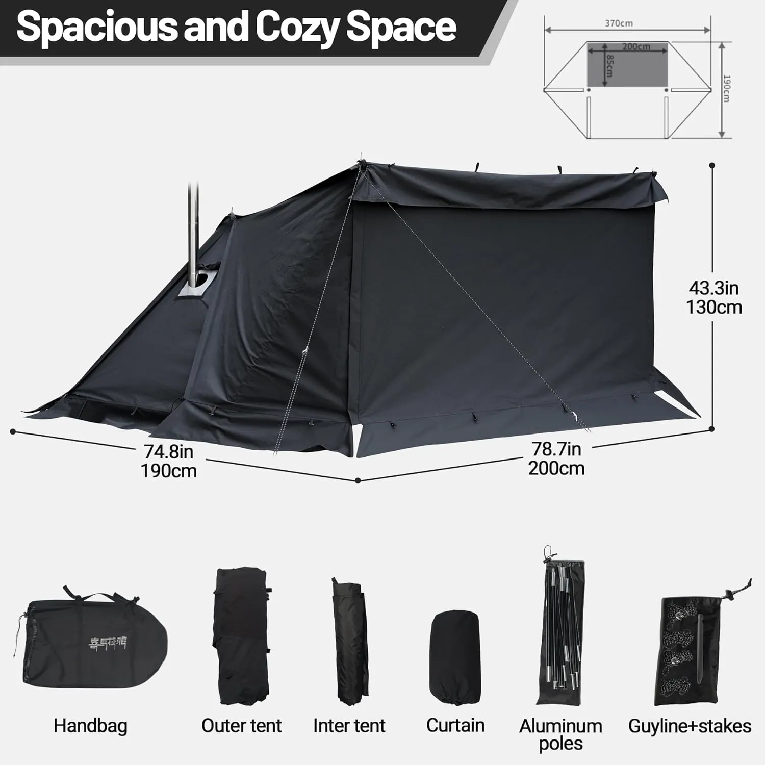Himalaya Camping Tent Combination Pack, Hot Tent with Stove Jack Insulated Tent Outdoor Shelter for Camping Hiking