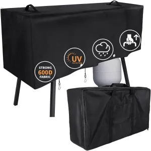 Hisencn Patio Cover and Carry Bag for Camp Chef 3 Burner Stoves, Stove Grill Cover and Carry Bag for Camp Chef TB90LW, TB90LWG, TB90LWG15, SPG90B, GB90D, DB90D, PRO90X, Heavy Duty 600D Fabric, Black