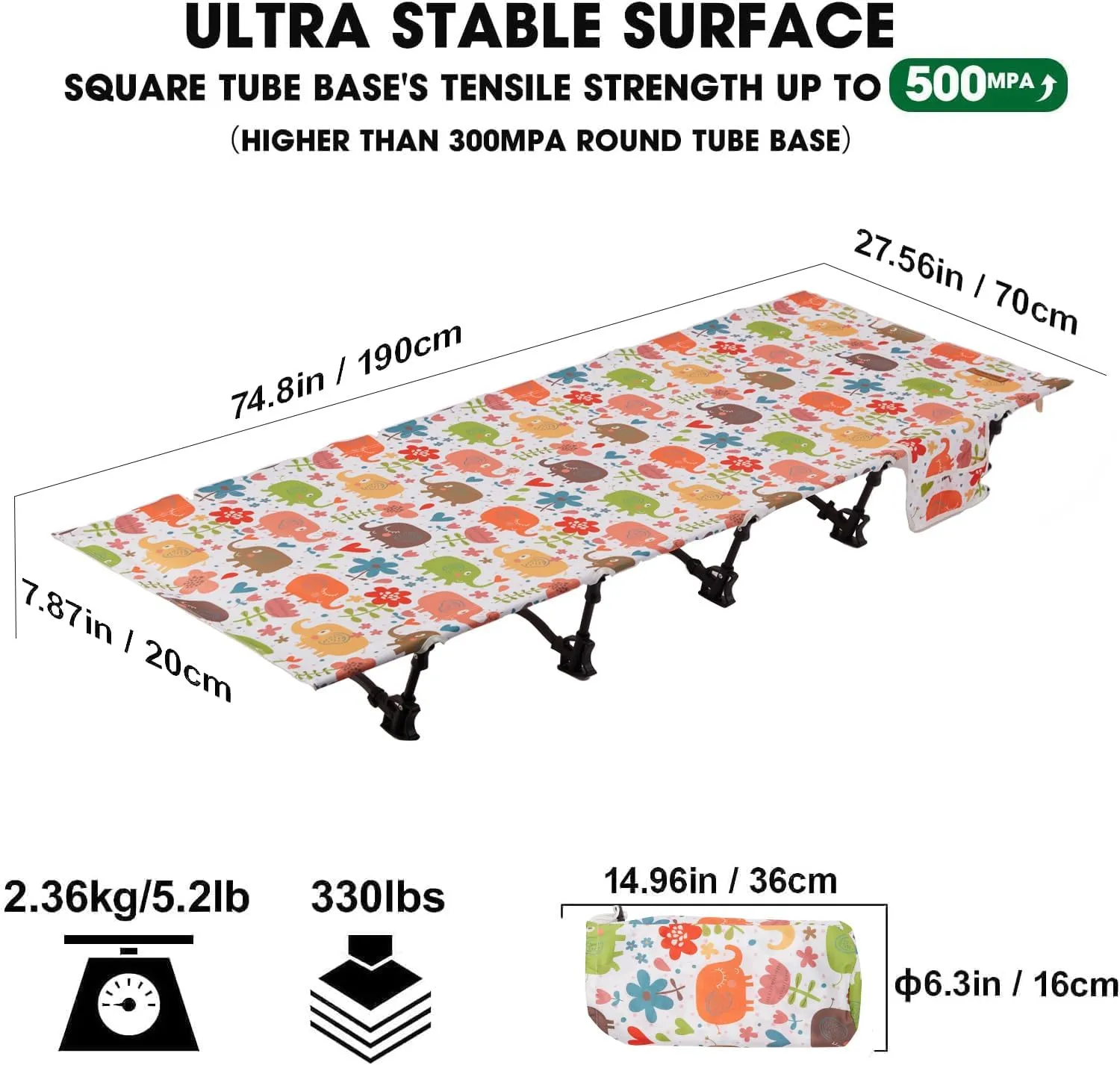 HITORHIKE Camping Cot Compact Folding Cot Bed for Outdoor Backpacking Camping Cot Bed
