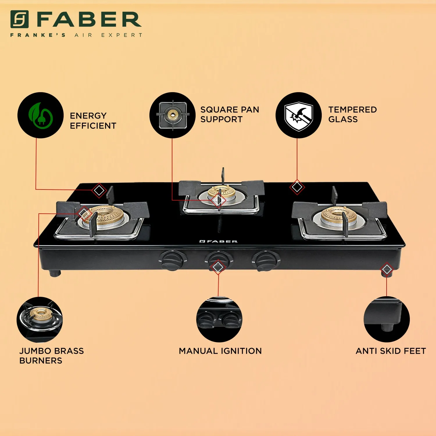  HOB COOKTOP PEARL 3BB BK