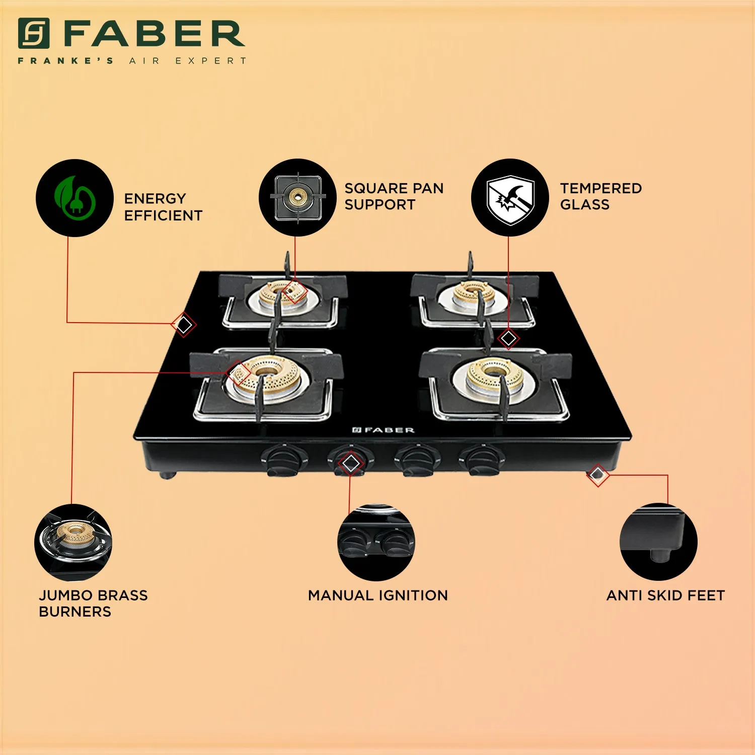  HOB COOKTOP PEARL 4BB BK