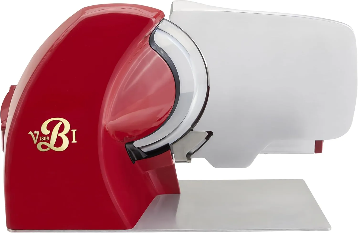 Home Line Plus 250 Food Slicer | 10-inch Chromed Steel Blade | Adjustable Thickness | Premium Electric Slicer for Prosciutto, Cold Cuts, Cheese, Bread, Veggies and more (Red)