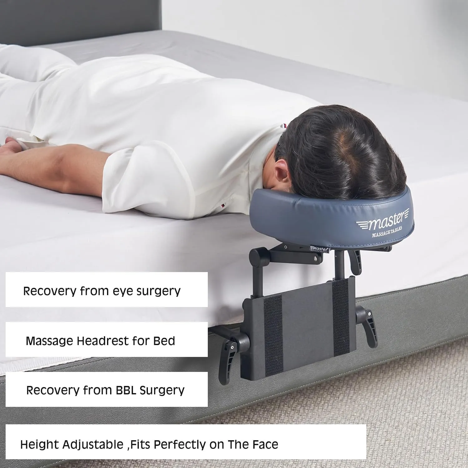 Home Use Sleeping Mattress Top Massage Kit-Adjustable Headrest Face Pillow Cradle & Face face Down Therapy After Eye Surgery (Royal Blue)