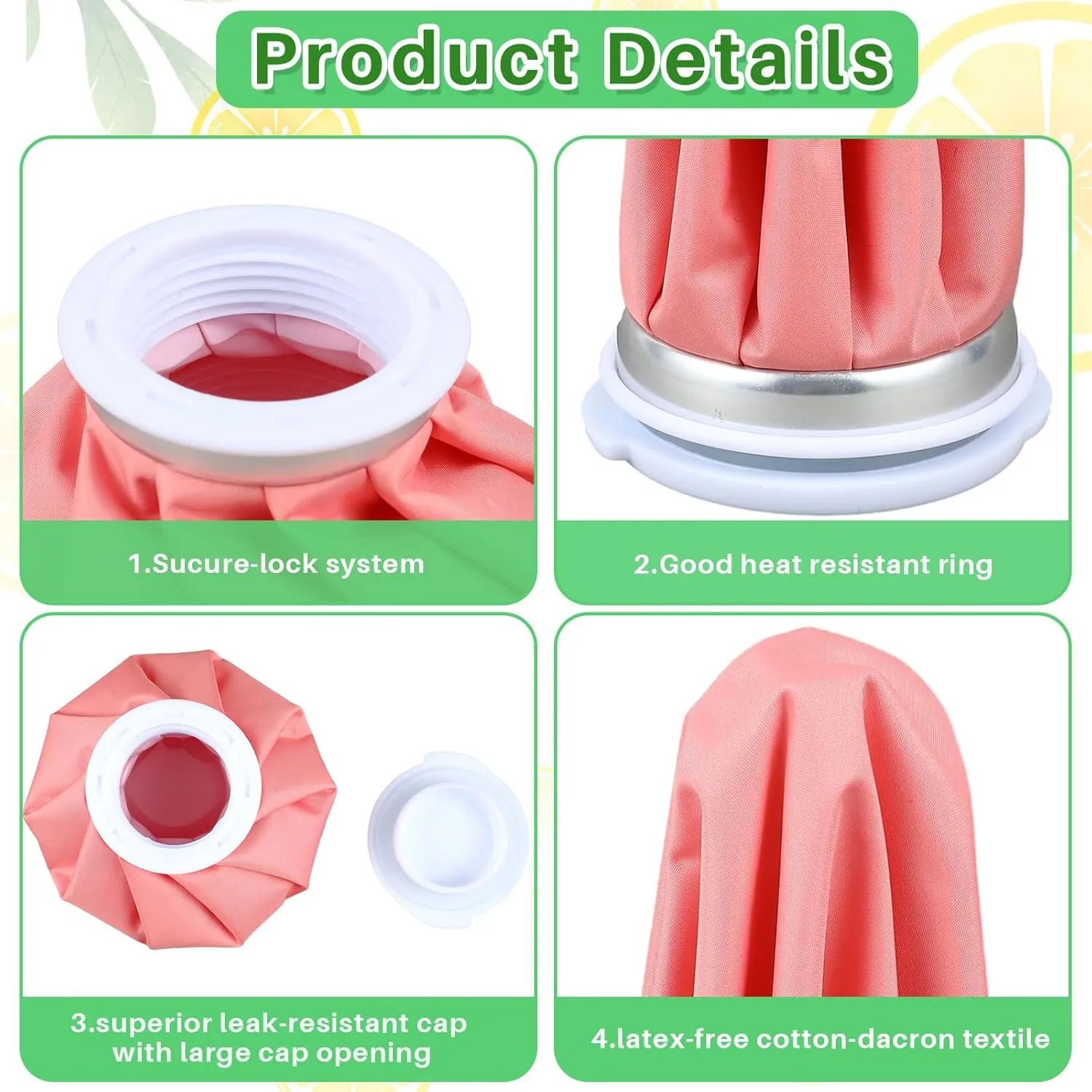Honoson 4 Pack Reusable Ice Pack and Hot Water Bag for Adults, Cold and Hot Use for Injuries, Pain Relief, Wisdom Teeth, Breastfeeding, Tired Eyes, 5.5 Inches(Vivid Pure Style)