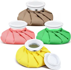 Honoson 4 Pack Reusable Ice Pack and Hot Water Bag for Adults, Cold and Hot Use for Injuries, Pain Relief, Wisdom Teeth, Breastfeeding, Tired Eyes, 5.5 Inches(Vivid Pure Style)