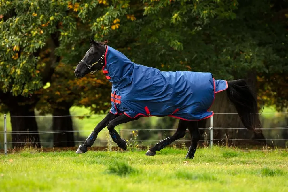 Horseware Ireland Mio All-in-One Turnout Sheet Dark Blue/Red 69