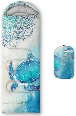 HOSIMA Cartoon Axolotl Sleeping Bags for Kids 10-12,Blue Cartoon Kids Sleeping Bags for Girls Boys,Compact Sleeping Bag for Camping Essentials and Hiking.