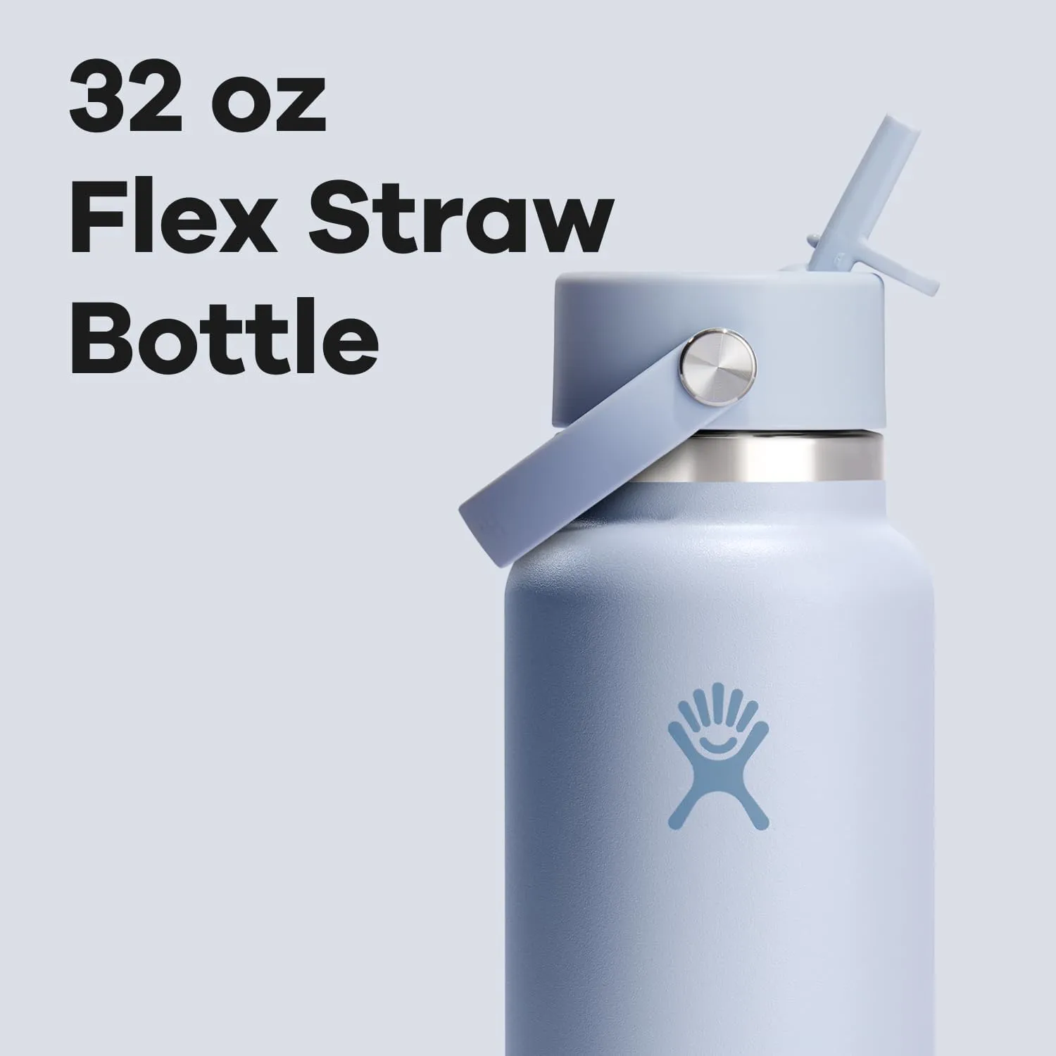 Hydro Flask Water Bottle - Insulated Stainless Steel - Wide Straw Lid, Non Spill, Leakproof in 32 Oz Surf Blue