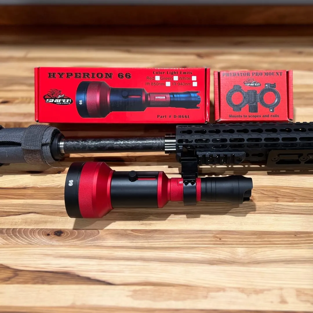 Hyperion 66 Gun Hunters Package with IR 850nm Invisible Light Module, Waterproof Hard Case and Adjustable Predator Pro Mount, Long Range IR Light for Night Time Predator, Hog and Coyote Hunting