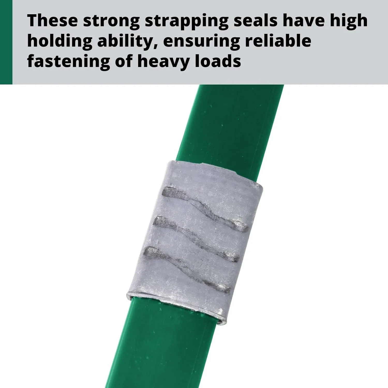 IDL Packaging Open Serrated Seals for 5/8" Strap Width Polyester (PET) Strapping (Pack of 500) – Increased Load Securement Due to Serrated Design of Strapping Clips