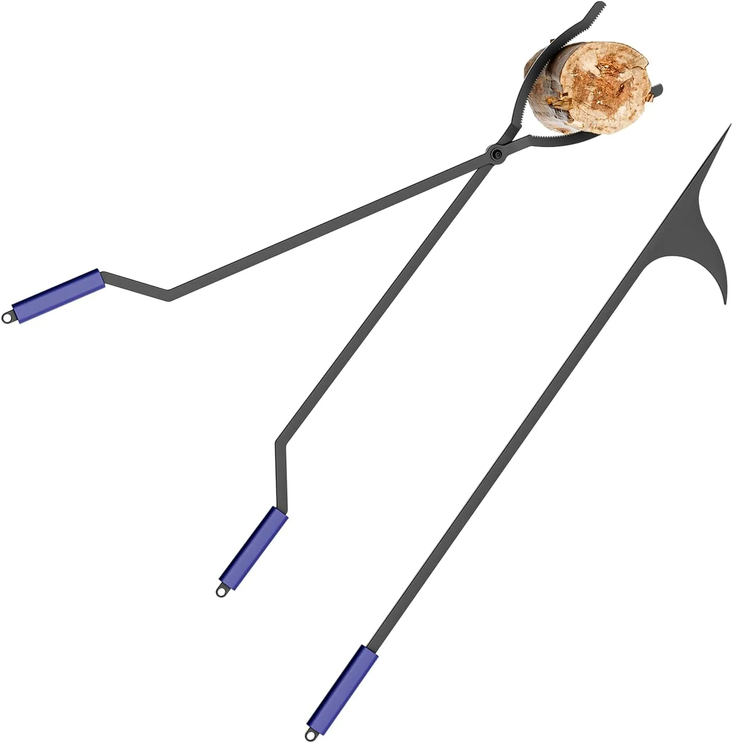 IDZO 40" Fireplace Tongs & Fire Poker, Heavy Duty Steel Fire Tongs, Log Grabber, Firewood Tongs, Fireplace Poker & Fire Pit Tools for Fire Pit, Campfire, Fire Rings, Indoor & Outdoor Use