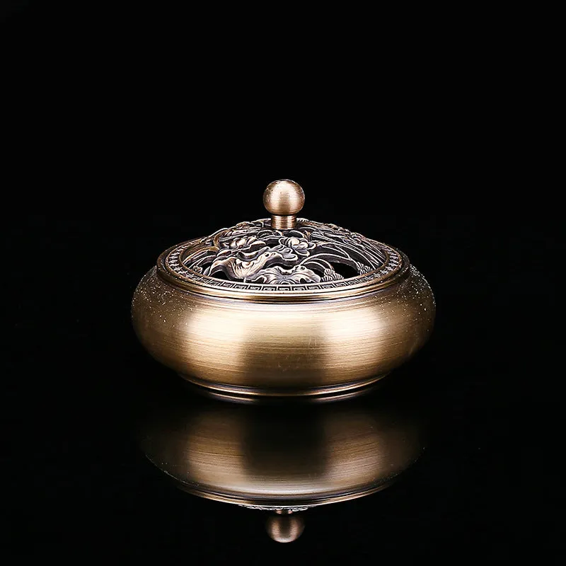 Incense Burner Household Incense Coil Burner Multi-Purpose Incense Burner Antique Sandalwood Stove Joss-Stick Incense Burner Buddha Offering Incense Incense Ornaments