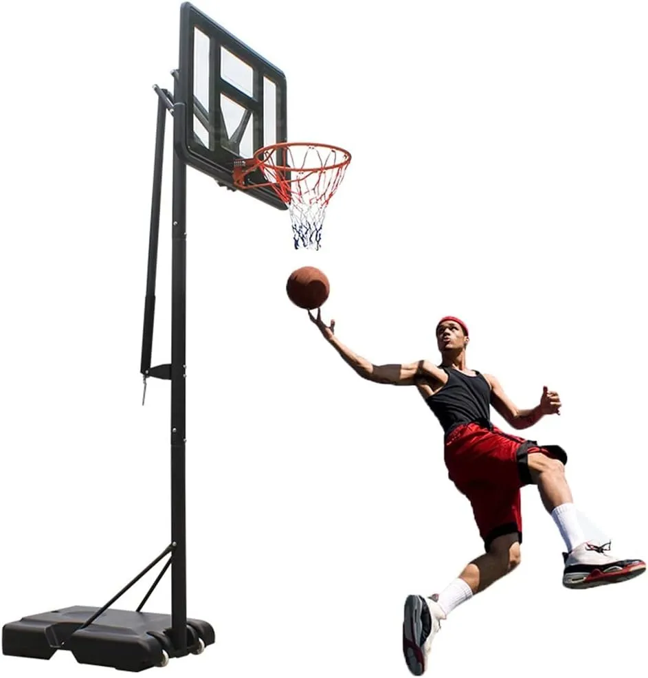 Indoor and Outdoor Mobile Basketball Hoop, Height Adjustable 2.35-3.05m, Dunk Game for Adults and Teens (Size : 112x70cm)