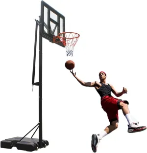 Indoor and Outdoor Mobile Basketball Hoop, Height Adjustable 2.35-3.05m, Dunk Game for Adults and Teens (Size : 112x70cm)