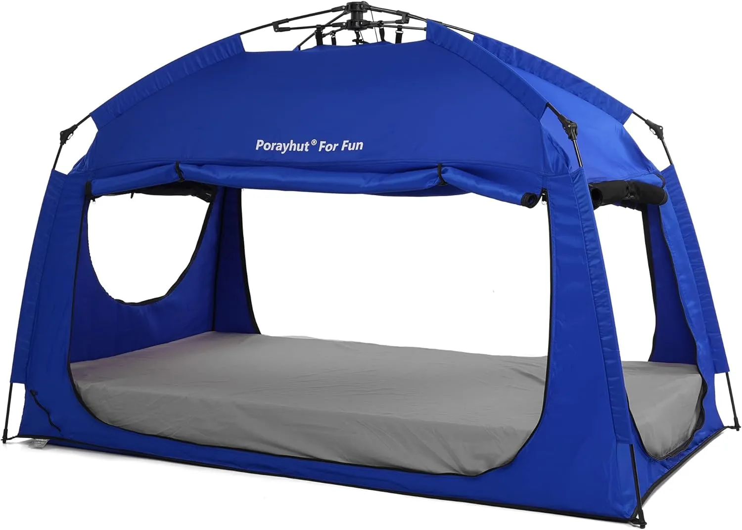 Indoor Instant Privacy Bed Tent for Sleeping,Quick Set-up Bed Canopies,Portable Bed Drapes with Large Space and 3 Doors (Blue, Twin)