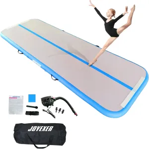 Inflatable Air Gymnastics Mat 6.6ft 10ft 13ft 16ft Tumbling Training Mat with Carry Bag Electric Pump For Home, Outdoor, Gym, Cheerleading, Yoga, Water Exercise
