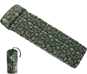Inflatable Sleeping Pad TPU Camping Mat Insulated Portable with Built-in Pump and Pillow for Tent Hiking Car Traveling Backpacking Camouflage (Color : Camouflage 1) (Camouflage 2)