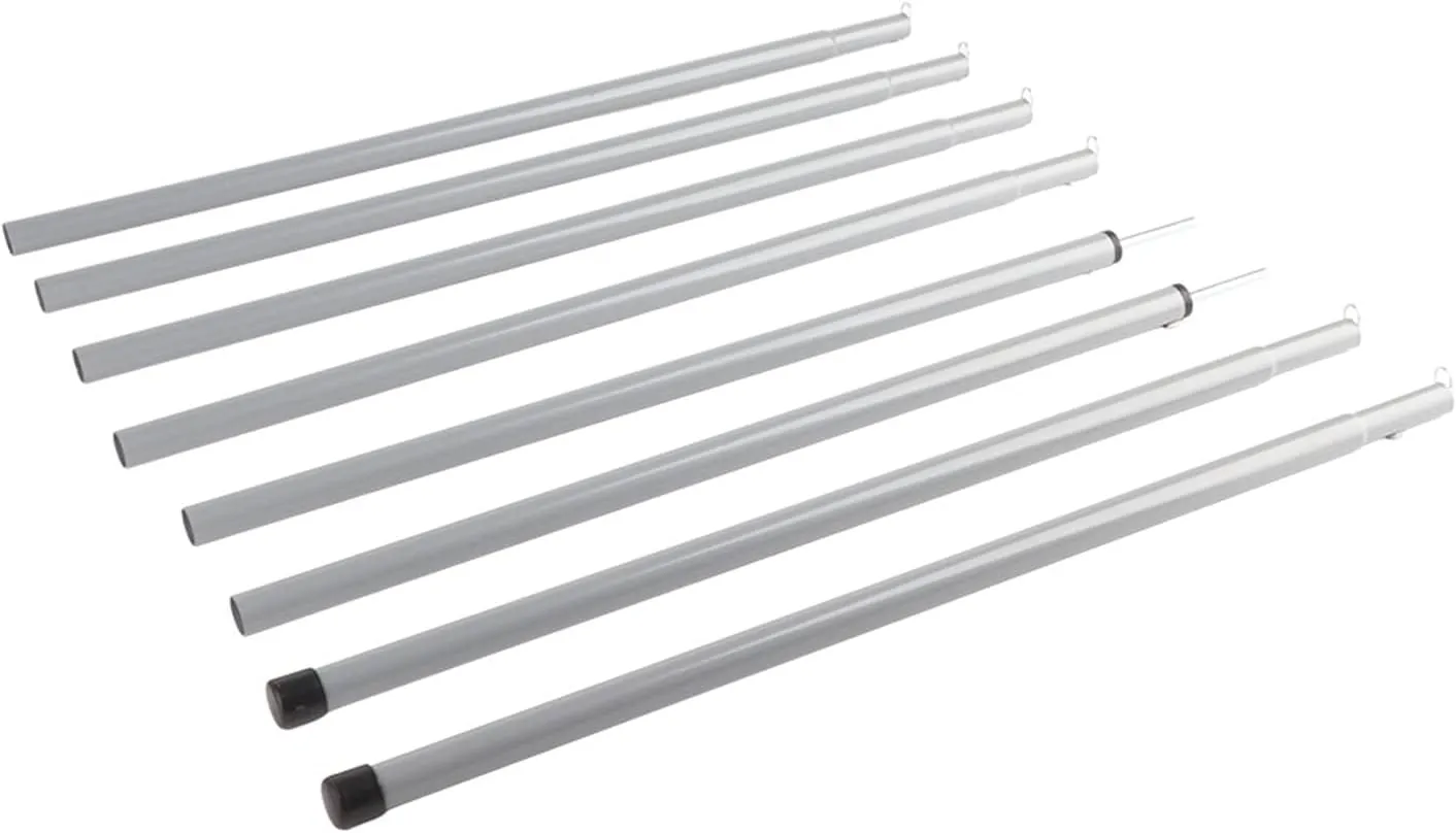 Iron Canopy Porch Tent Supporting Pole Telescopic Portable High Wind Resistance 8 Poles for Camping Hiking Picnic Outdoor